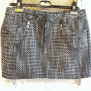 Allen B. By Allen Schwartz Black and White tweed Mini Skirt